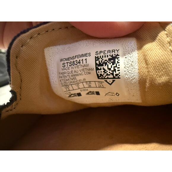 Sperry Sz 7.5 Women’s Monochrome Blue Anchor Nautical Comfort Loafers EUC - Picture 4 of 6